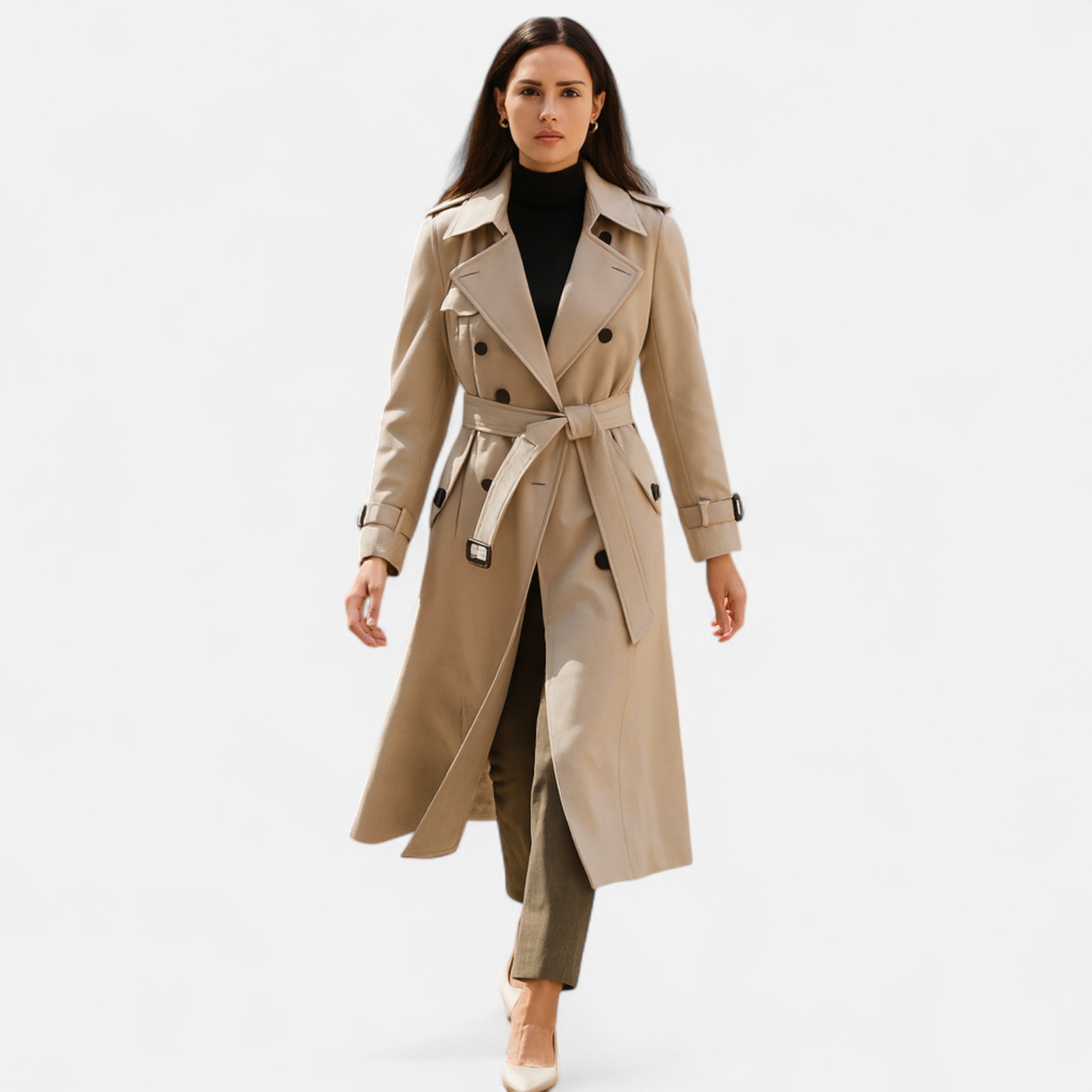 Maison Donati | Double-Breasted Belted Trench Coat