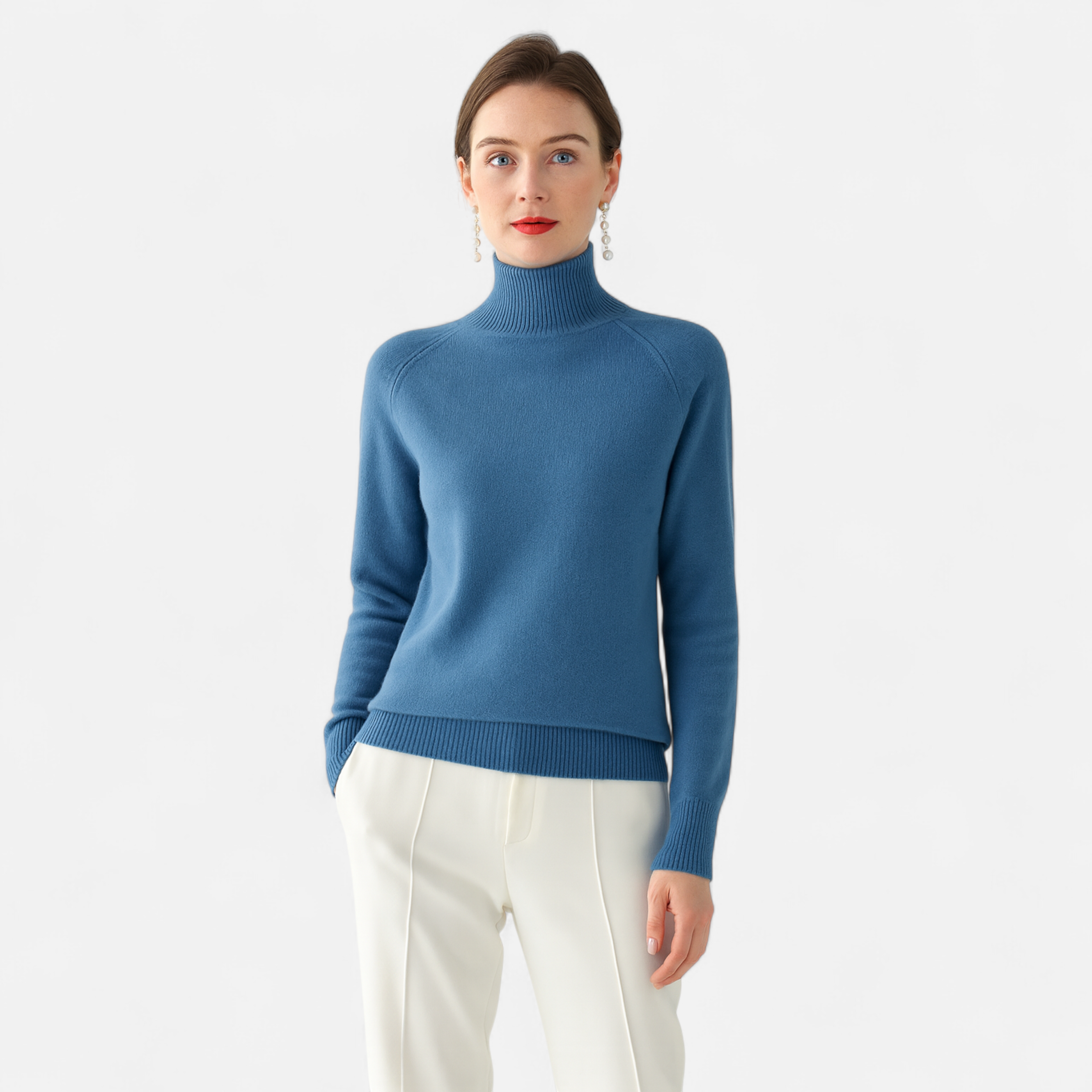 Maison Donati | Merino Wool Cashmere Mock-Neck Sweater