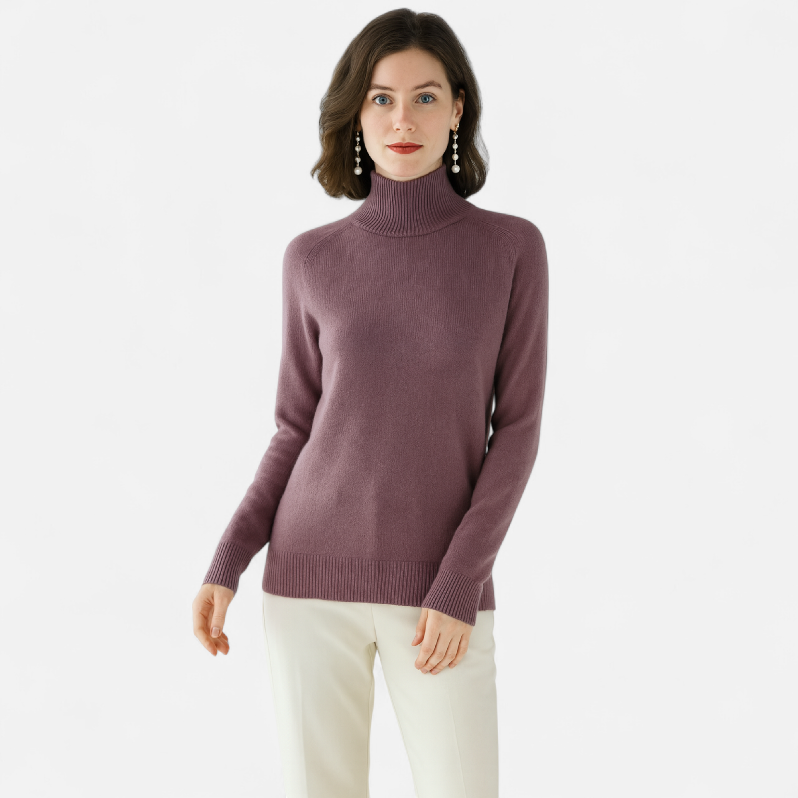Maison Donati | Merino Wool Cashmere Mock-Neck Sweater