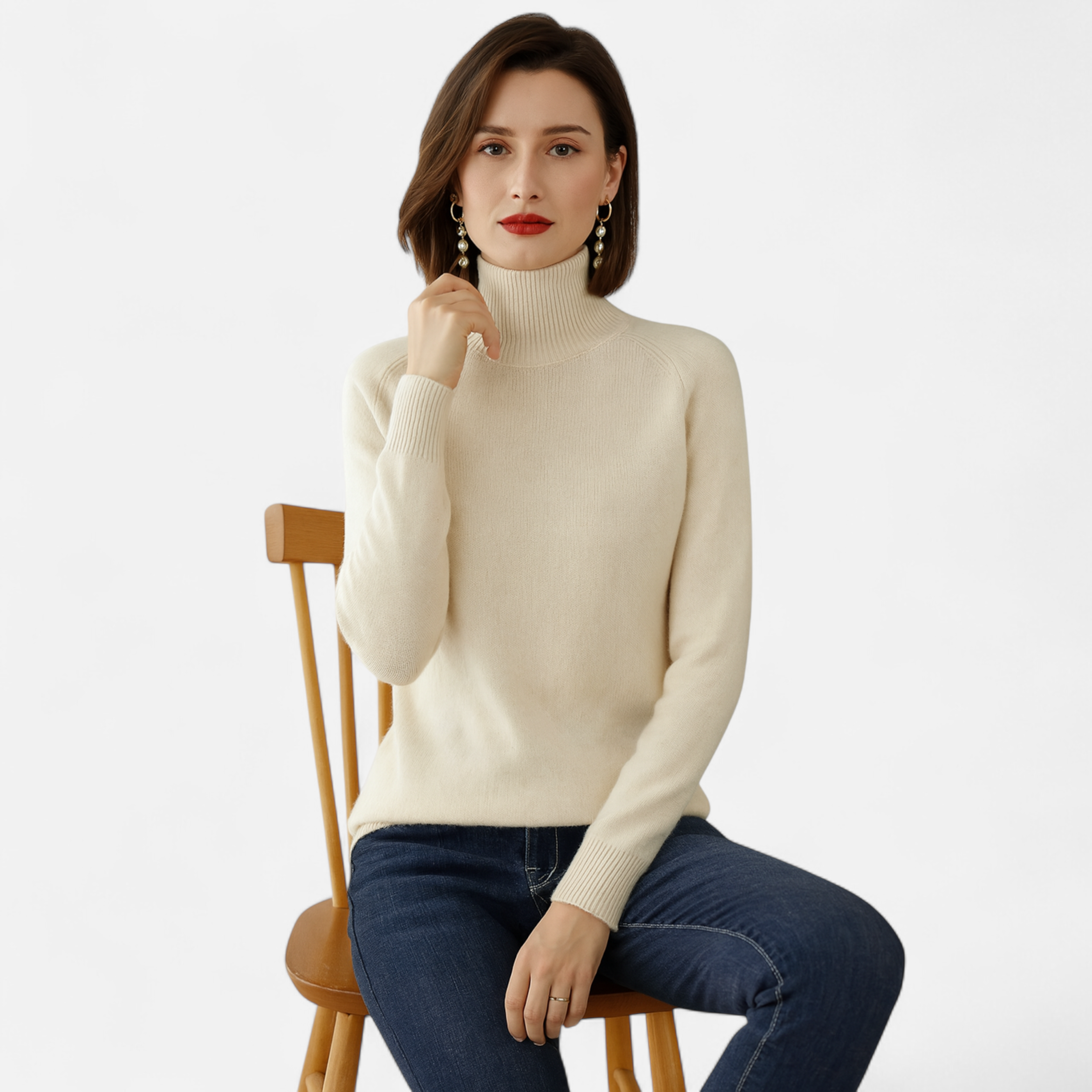 Maison Donati | Women's Mock-Neck Long Sleeve Sweater