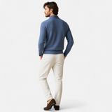 Maison Donati | Men’s Merino Wool Polo Sweater – Lightweight Long Sleeve Knit