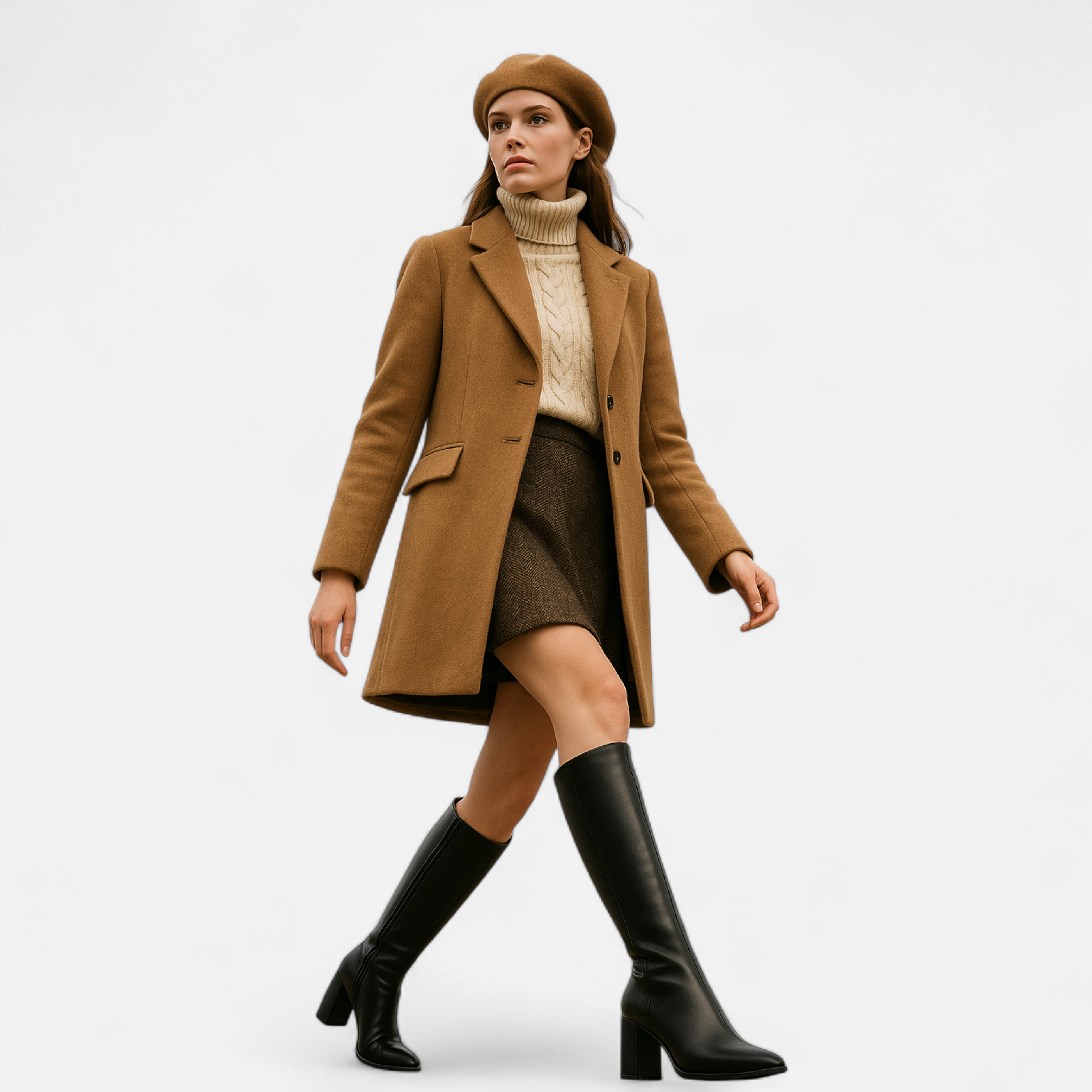 Maison Donati | Knee-High Pointed Toe Boots with Block Heel