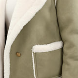 Maison Donati | Women's Plush Lapel Jacket with Faux Fur Trim