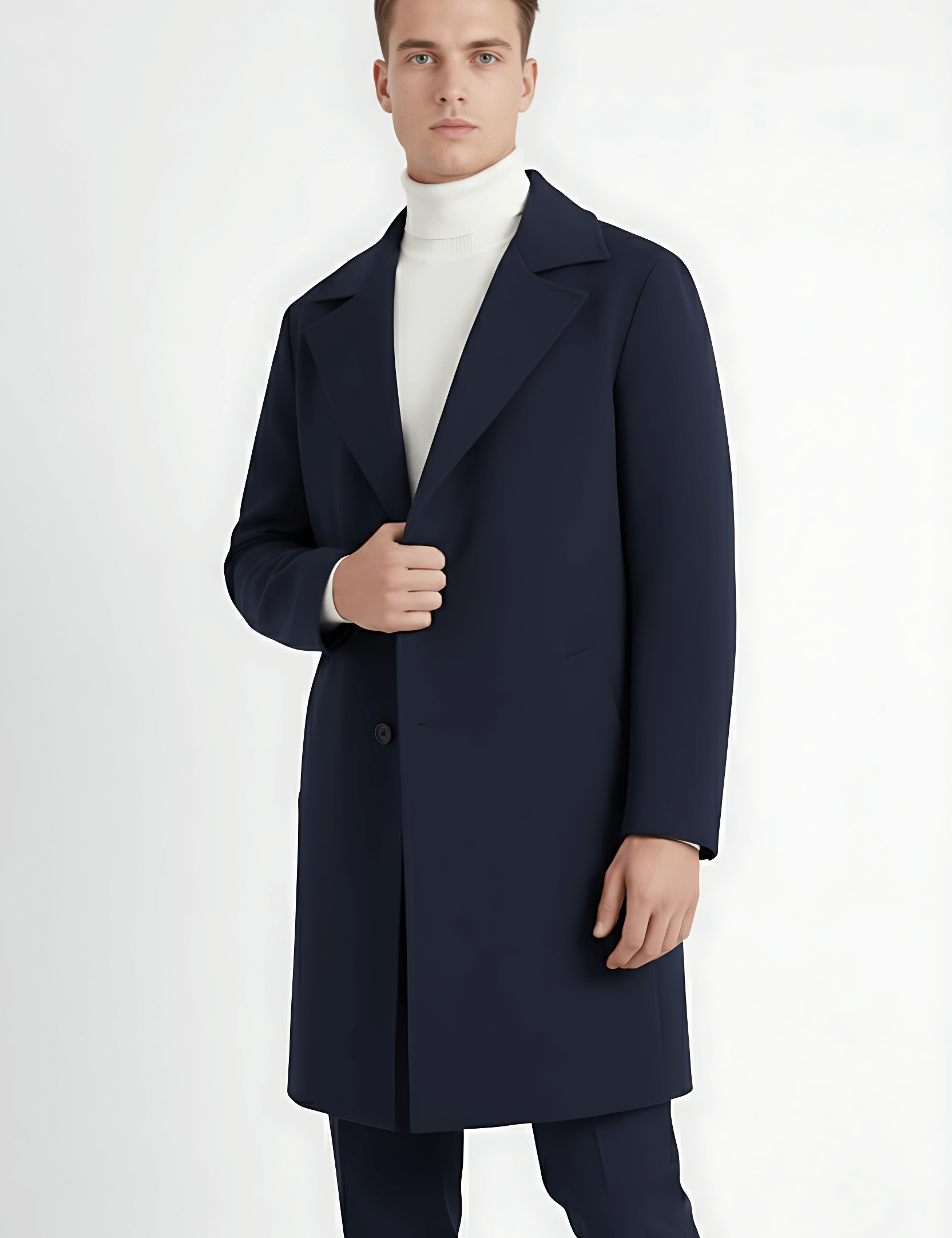 Maison Donati | Men's Classic Long Coat – Single-Breasted Overcoat