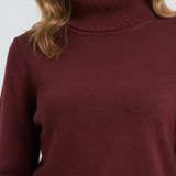 Maison Donati | Women's Ribbed Roll Neck Sweater – Soft Knit Turtleneck Pullover