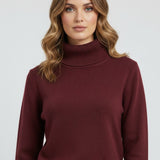 Maison Donati | Women's Ribbed Roll Neck Sweater – Soft Knit Turtleneck Pullover
