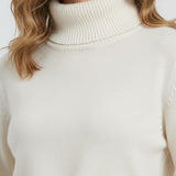 Maison Donati | Women's Ribbed Roll Neck Sweater – Soft Knit Turtleneck Pullover