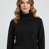 Maison Donati | Women's Ribbed Roll Neck Sweater – Soft Knit Turtleneck Pullover