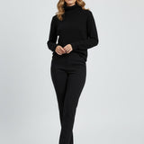 Maison Donati | Women's Ribbed Roll Neck Sweater – Soft Knit Turtleneck Pullover