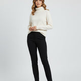 Maison Donati | Women's Ribbed Roll Neck Sweater – Soft Knit Turtleneck Pullover