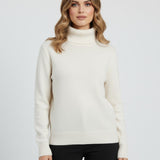 Maison Donati | Women's Ribbed Roll Neck Sweater – Soft Knit Turtleneck Pullover