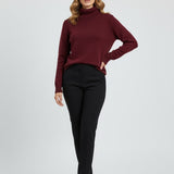 Maison Donati | Women's Ribbed Roll Neck Sweater – Soft Knit Turtleneck Pullover
