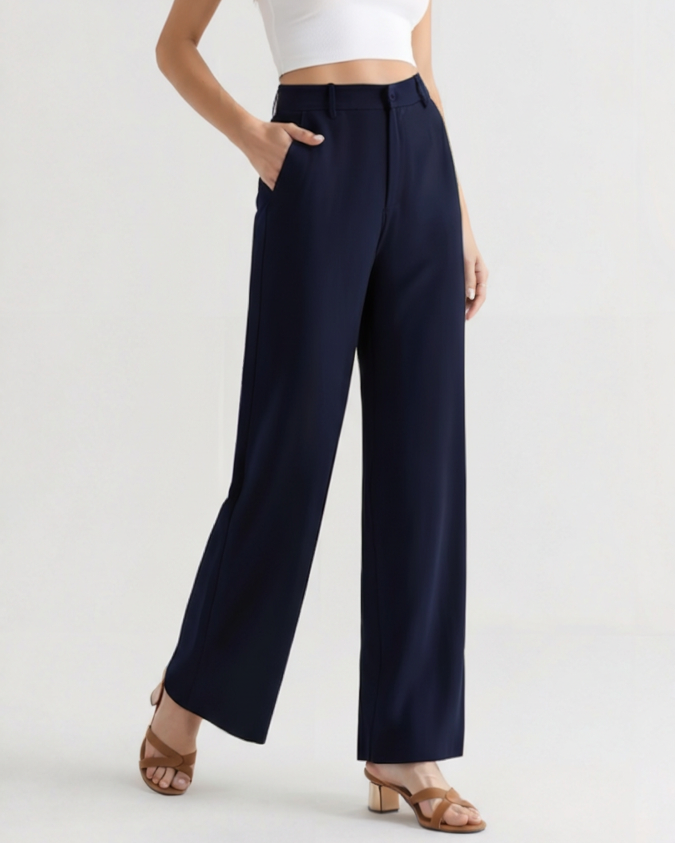 Maison Donati | Women's Wide-Leg Trousers - High-Waisted