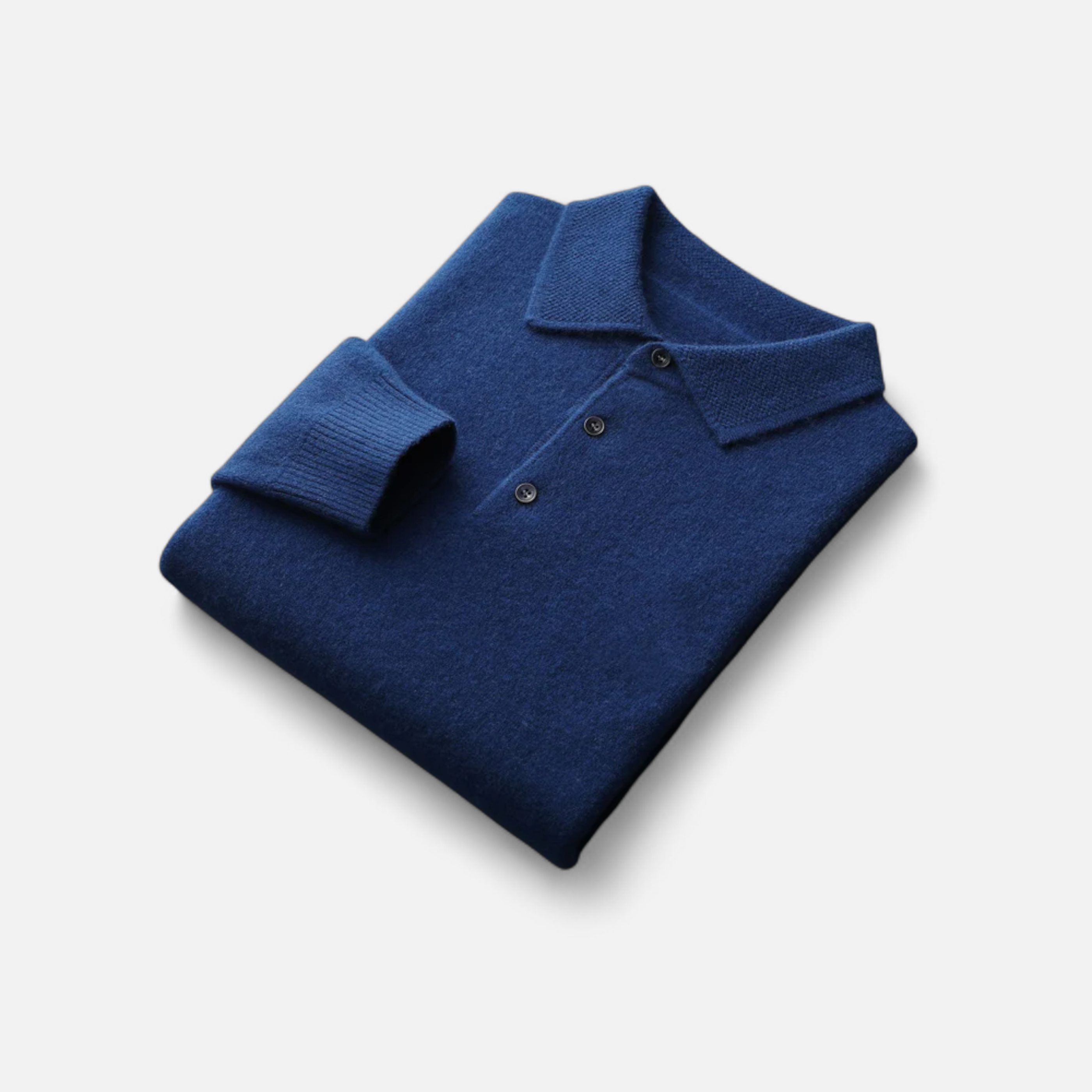Maison Donati | Men’s Merino Wool Polo Sweater – Lightweight Long Sleeve Knit