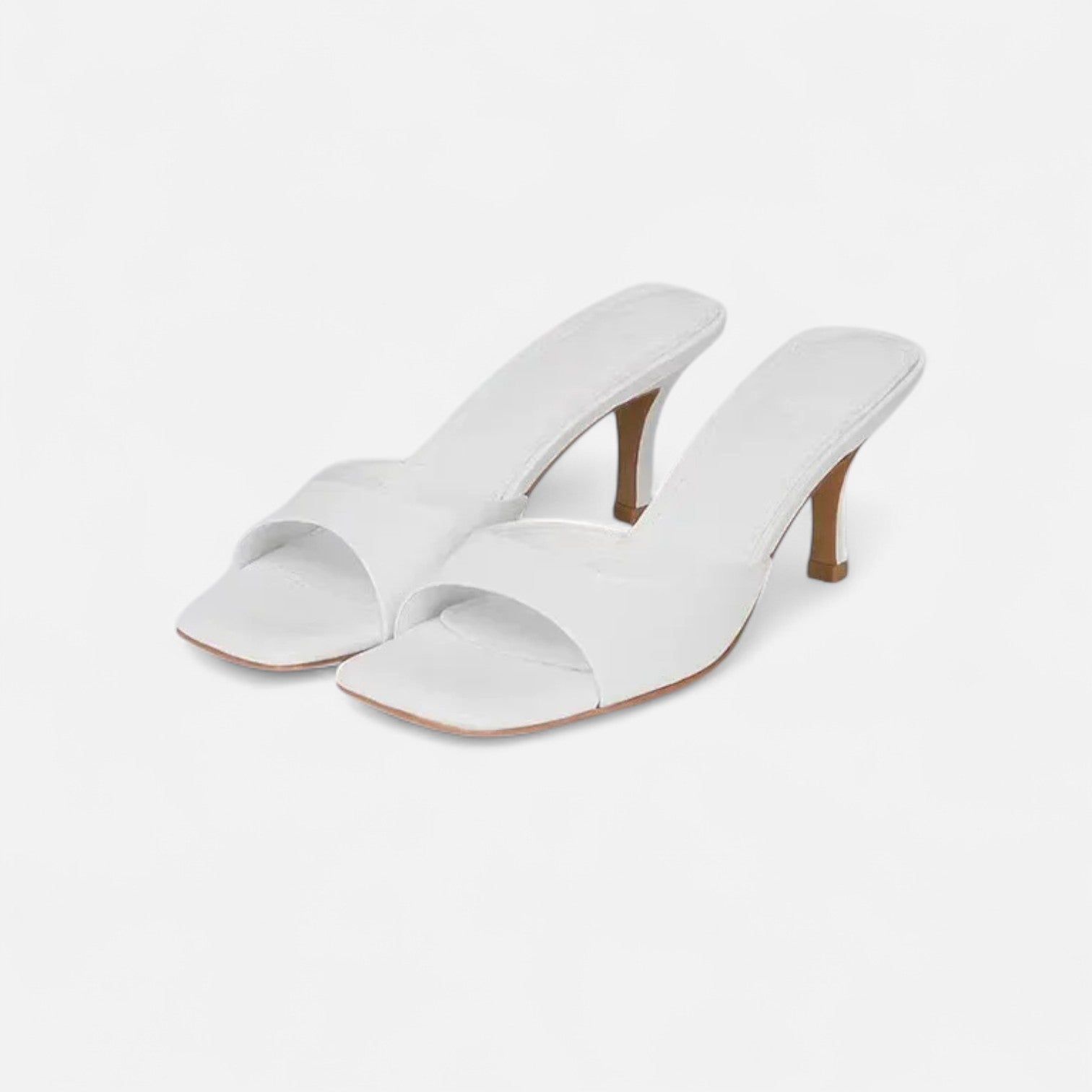 Maison Donati | Patent Slip-On Heeled Mules - Open-Toe Square Heel