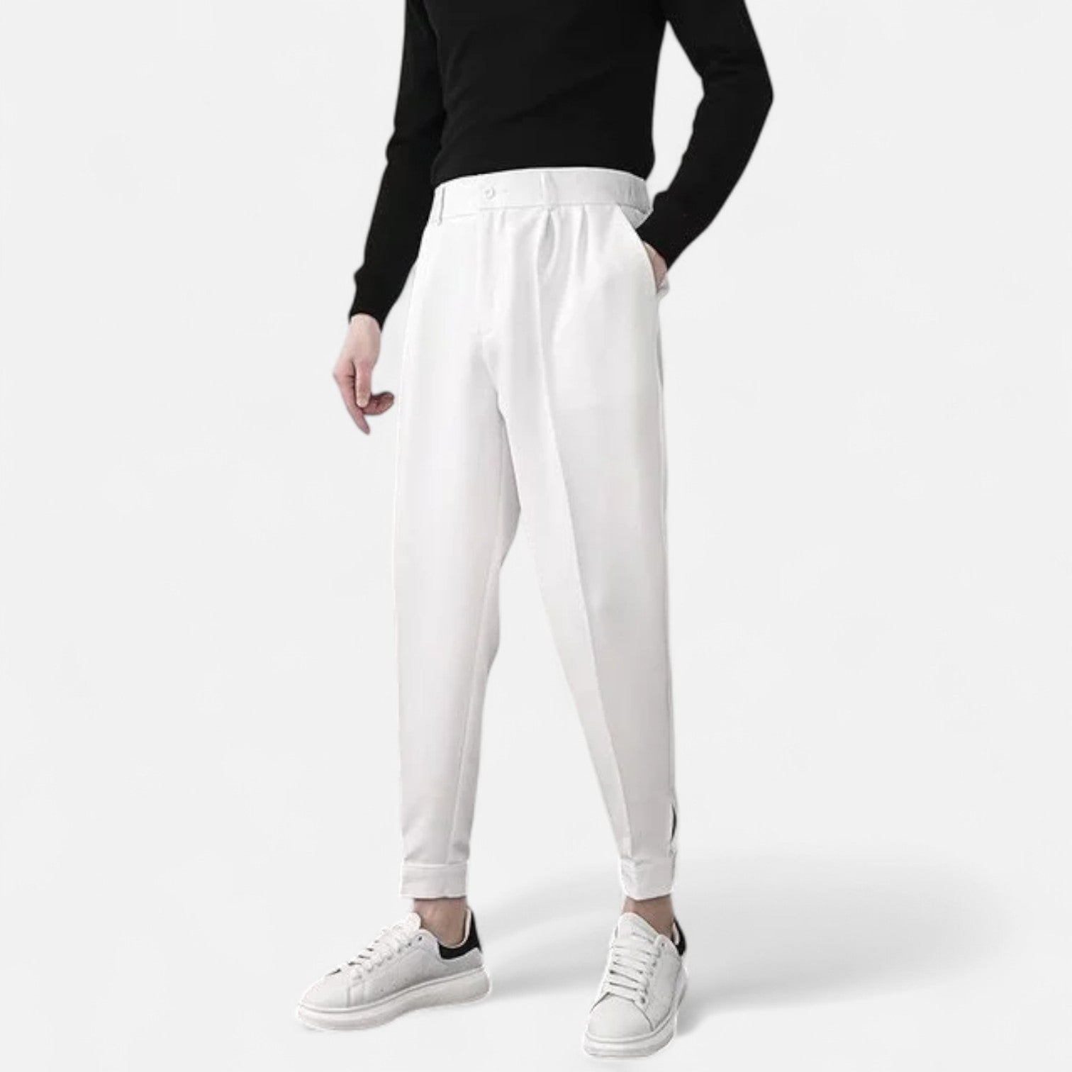 Maison Donati | Men’s Tailored Pleated Trousers – Modern Tapered Fit