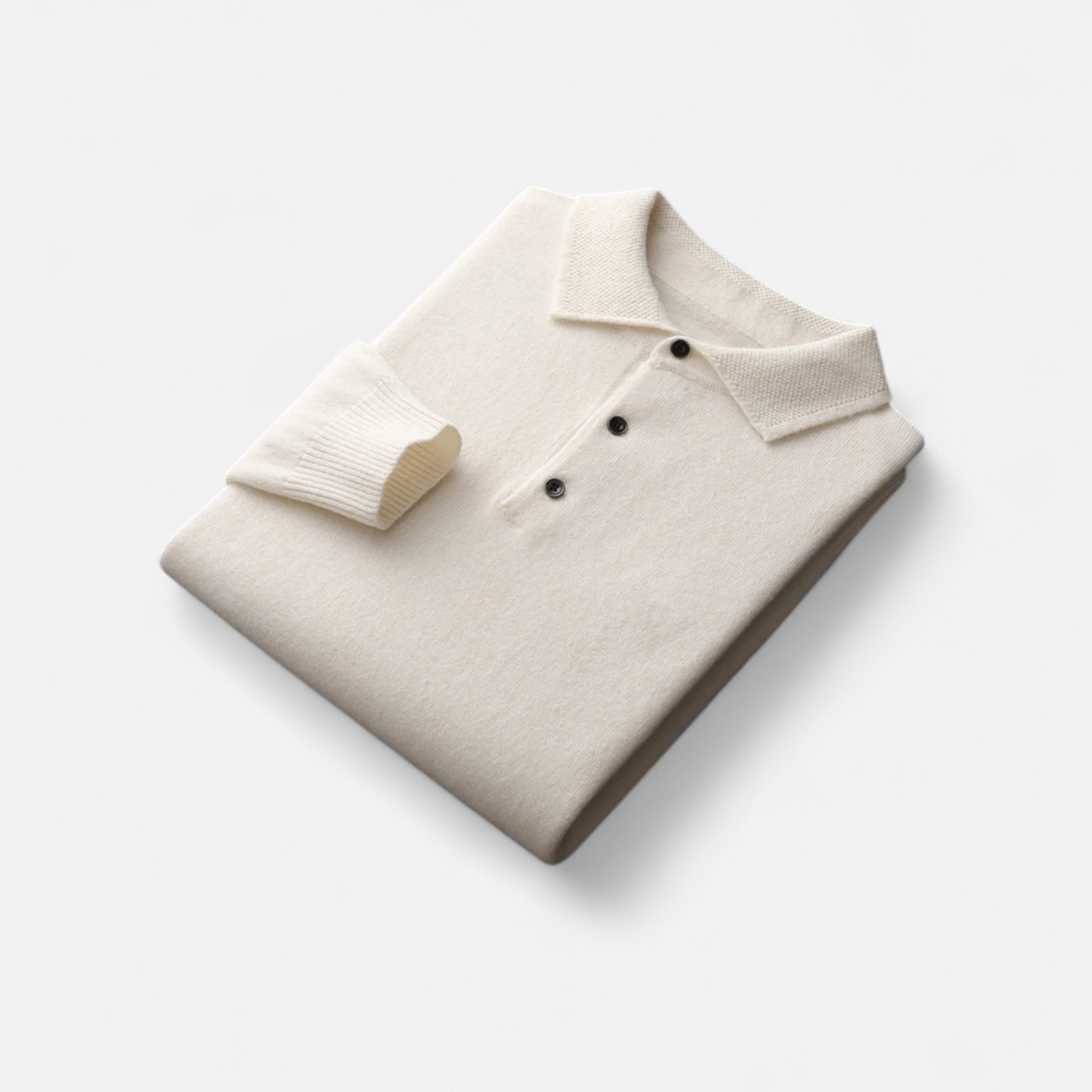 Maison Donati | Men’s Merino Wool Polo Sweater – Lightweight Long Sleeve Knit