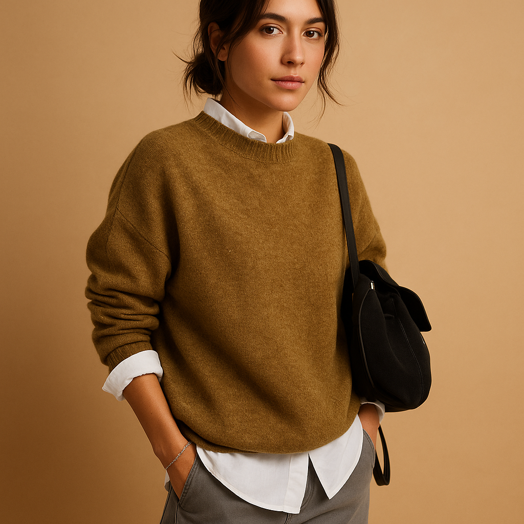 Maison Donati | Women's Cashmere Sweater – Long Sleeves with Round Neck