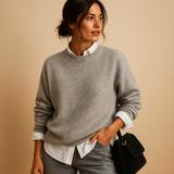Maison Donati | Women's Cashmere Sweater – Long Sleeves with Round Neck